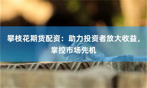 攀枝花期货配资:助力投资者放大收益,掌控市场先机